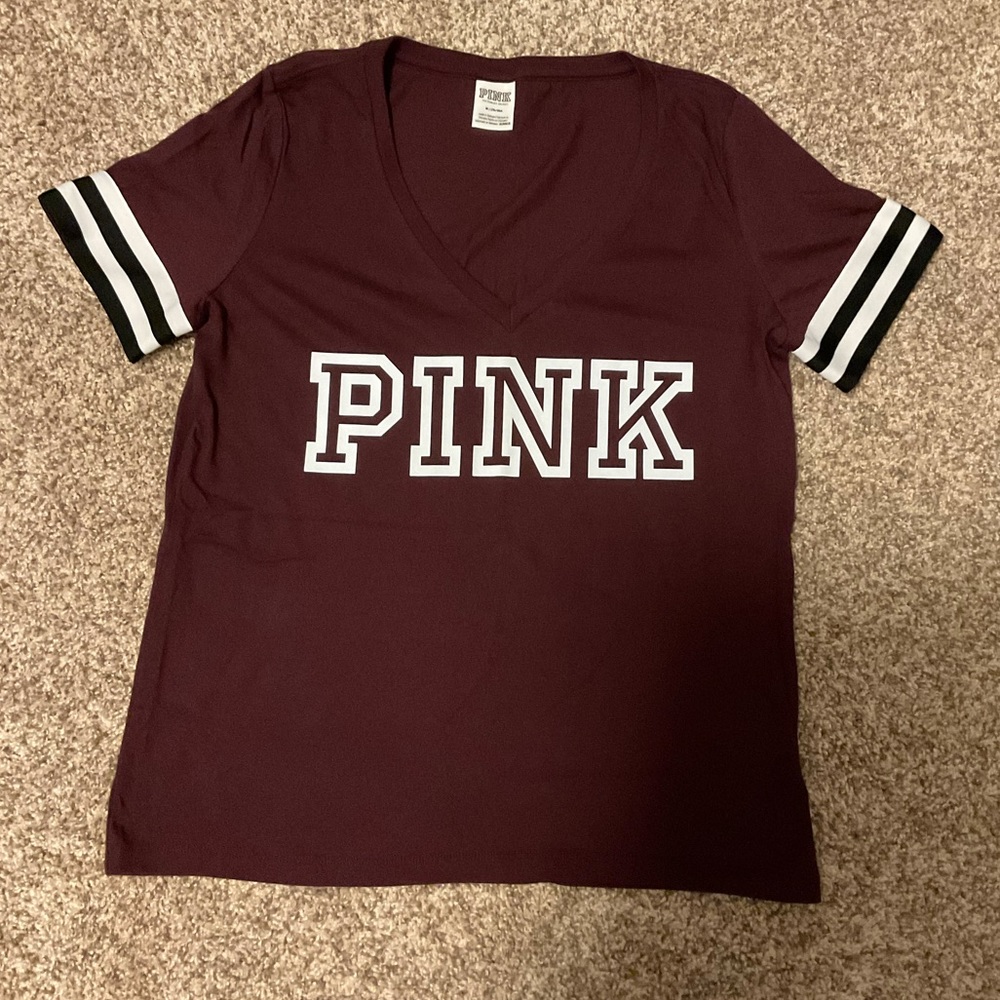 Pink Victoria’s Secret logo tee